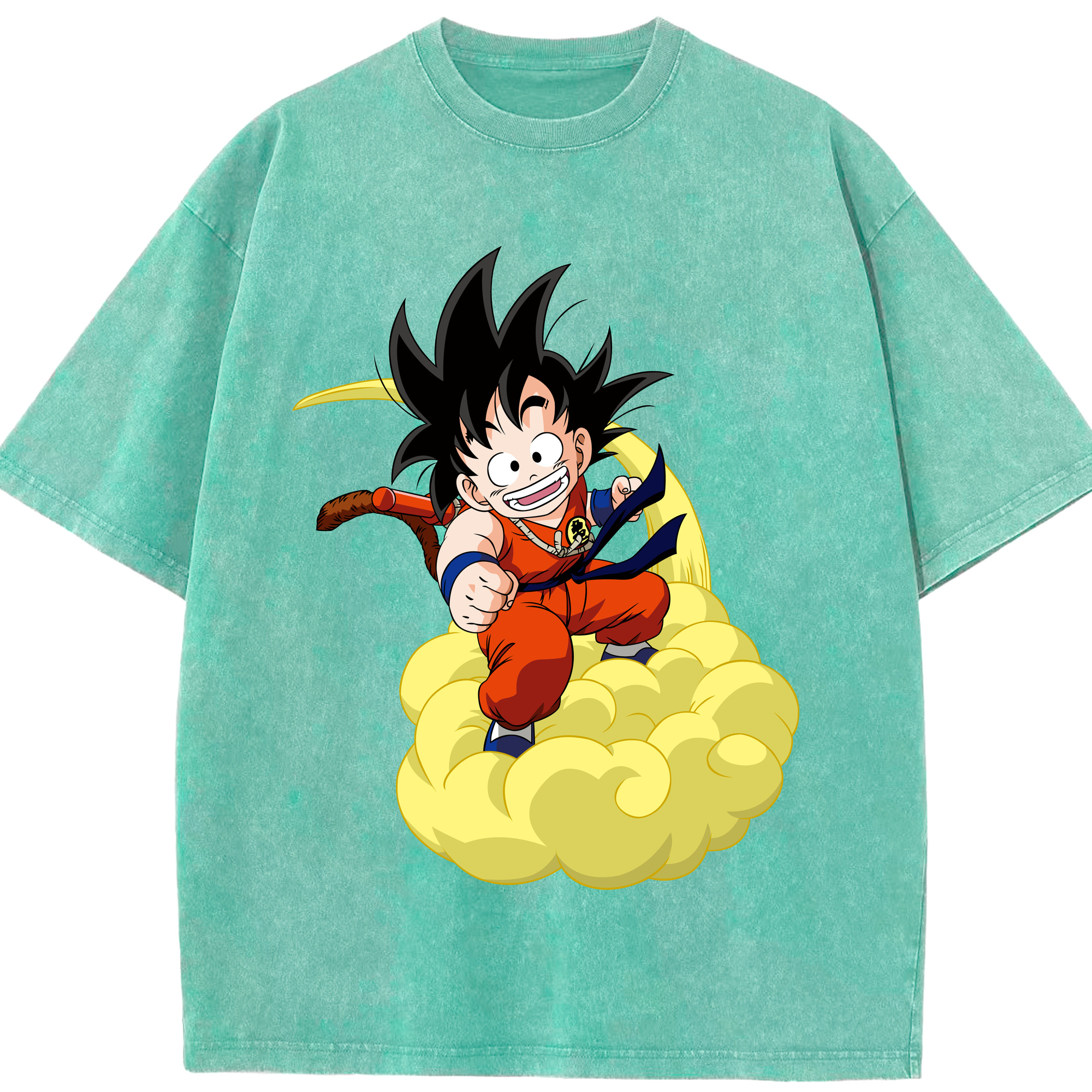 （画像用） ドラゴンボール 孫悟空（そん ごくう）Son Goku カカロット DRAGON BALL Kakarotto 綿100% ヴィンテージ風 半袖Tシャツ（フロントプリント）
